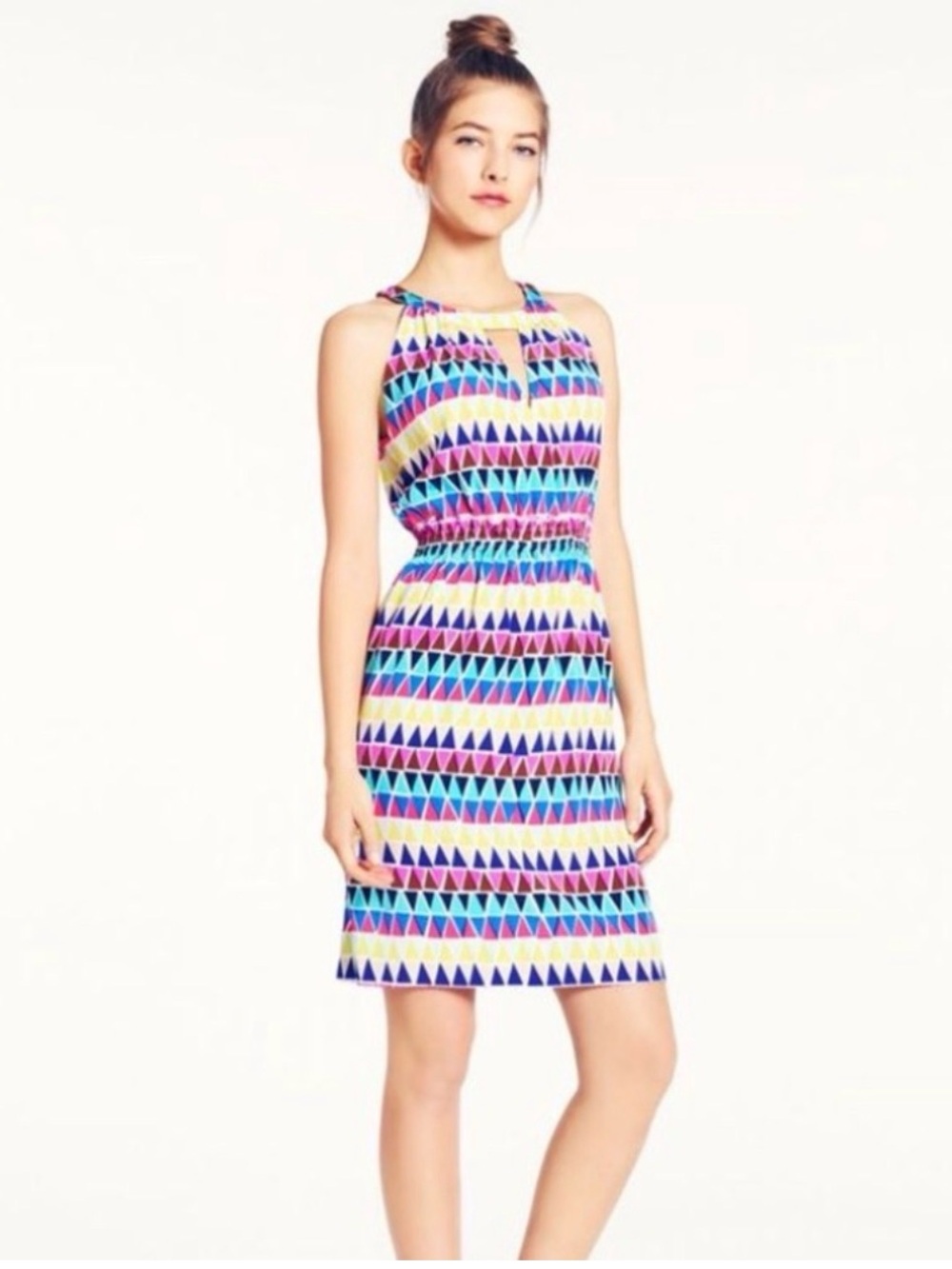 Kate Spade Silk Women’s Size 0 Ellina Multicolor Geometric Lightweight Dress